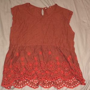 Orange/Red peplum tank